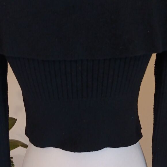 Wild Fable Black Off-the-Shoulder Sweater Ribbed Knit. Whimsigoth. Dark Summer. - Picture 9 of 12